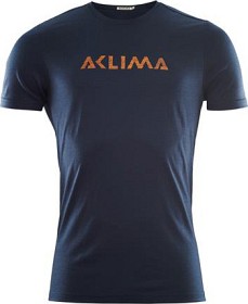 Kuva Aclima LightWool T-shirt Logo Man Navy Blazer