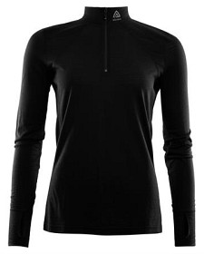 Kuva Aclima LightWool Zip naisten tekninen paita, musta