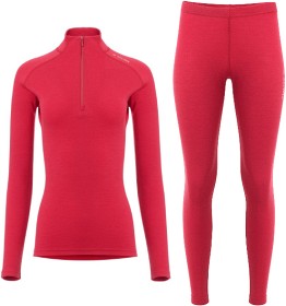 Kuva Aclima WarmWool Mockneck + Longs naisten kerrastosetti, Jester Red