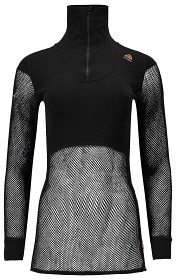 Kuva Aclima WoolNet Polo Shirt with Zip Woman Jet Black