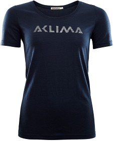 Kuva Aclima LightWool T-shirt Logo naisten merinopaita, tummansininen