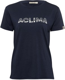 Kuva Aclima LightWool Tee Logo naisten merinopaita, tummansininen