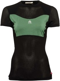 Kuva Aclima WoolNet Light T-shirt lyhythihainen naisten verkkoaluspaita, musta/vihreä