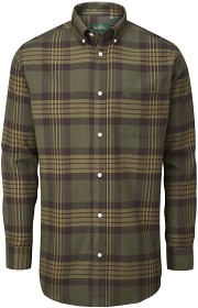 Kuva Alan Paine Ilkley Flannel Button Down Collar Shirt flanellipaita, Olive Check