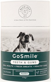 Kuva Blue Pet GoSmile purutikut koiran hampaiden ja ienten hyvinvointiin, kana, 14 kpl