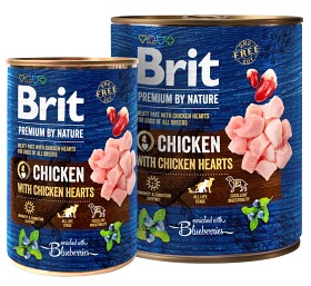 Kuva Brit Premium by Nature Chicken with Hearts märkäruoka, 400g