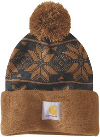 Kuva Carhartt Knit Pom Jacquard Beanie naisten pipo, Carhartt® Brown