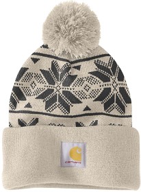 Kuva Carhartt Knit Pom Jacquard Beanie naisten pipo, Oat Milk