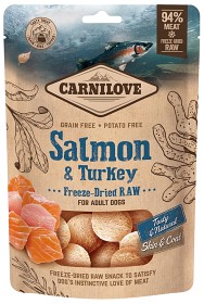 Kuva Carnilove Freeze-Dried Raw Snacks Salmon & Turkey pakastekuivattuja herkkuja, 60g