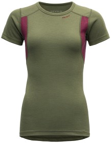 Kuva Devold Hiking Woman T-Shirt merinovillainen naisten t-paita, vihreä/viininpunainen
