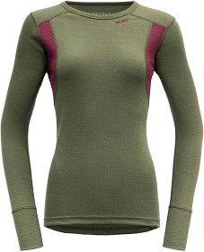 Kuva Devold Hiking Shirt naisten merinokerrastopaita, vihreä/viininpunainen