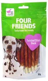 Kuva Four Friends Twisted Stick Duck koiran puruluu ankanlihalla, 12,5 cm, 40 kpl