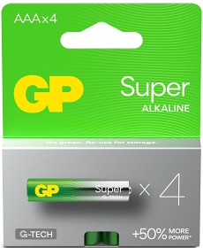 Kuva GP Super Alkaline AAA-batteri, 24A/LR03, 4-pack