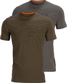 Kuva Härkila Graphic T-shirt puuvillainen t-paita, 2 kpl, ruskea/harmaa