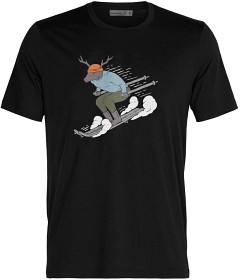 Kuva Icebreaker Tech Lite II SS Tee Ski Rider Black merinovillainen t-paita