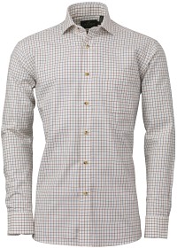 Kuva Laksen Pete Cotton Wool Shirt kauluspaita, punainen/sininen