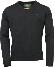 Kuva Laksen Sussex V-Neck Olive merinovillapusero, harmaanvihreä