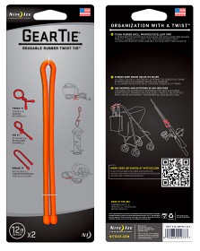 Kuva Nite Ize Gear Tie 12-Bright Orange 2-pack