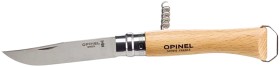 Kuva Opinel Corkscrew, Bottle Opener, Knife N°10 veitsi korkkiruuvilla ja pullonavaajalla, Beechwood