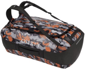 Kuva Osprey Transporter 65 varustelaukku kantosysteemillä, musta/oranssi camo