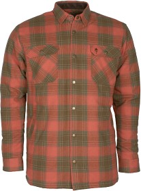 Kuva Pinewood Finnveden Checked Padded Overshirt vuorillinen flanellipaita, oranssi/vihreä