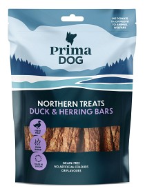 Kuva PrimaDog Northern Treats Anka-Strömming Bar makupalat, 150g