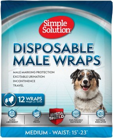 Kuva Simple Solution Disposable Male Wraps suojat uroskoirille, M, 12 kpl