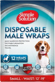 Kuva Simple Solution Disposable Male Wraps suojat uroskoirille, S, 12 kpl