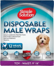 Kuva Simple Solution Disposable Male Wraps suojat uroskoirille, XS, 12 kpl