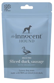 Kuva The Innocent Hound Sliced Duck Sausage makupalat, 70g