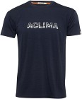 Aclima M's LightWool Tee Logo Navy Blazer