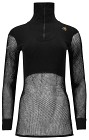 Aclima WoolNet Polo Shirt with Zip Woman Jet Black