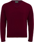 Alan Paine Streetly V-Neck Pullover lampaanvillainen pusero, viininpunainen