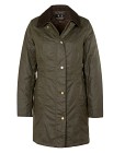 Barbour W's Belsay Padded Wax Jacket Dark Olive