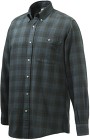 Beretta Wood Flannel Button Down Shirt kauluspaita, Beige & Green Overdyed Bark