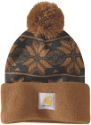 Carhartt Knit Pom Jacquard Beanie naisten pipo, Carhartt® Brown