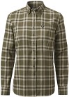 Chevalier Teal Light Flannel Shirt naisten flanellipaita, Olive Green Checked