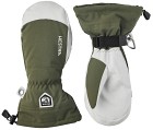 Hestra Army Leather Heli Ski Mitt kintaat, Olive