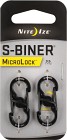 Nite Ize S-Biner MicroLock Stainless Steel 2-Pack Black