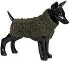 PAIKKA Handmade Knit koiran neulepusero, 35-40 cm, maastonvihreä